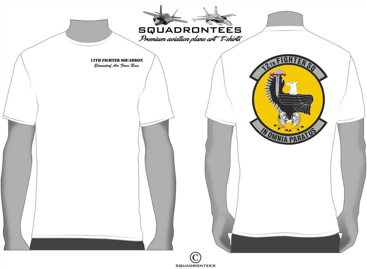 12th FS Logo Back Squadron T-Shirt, USAF Licensed Product